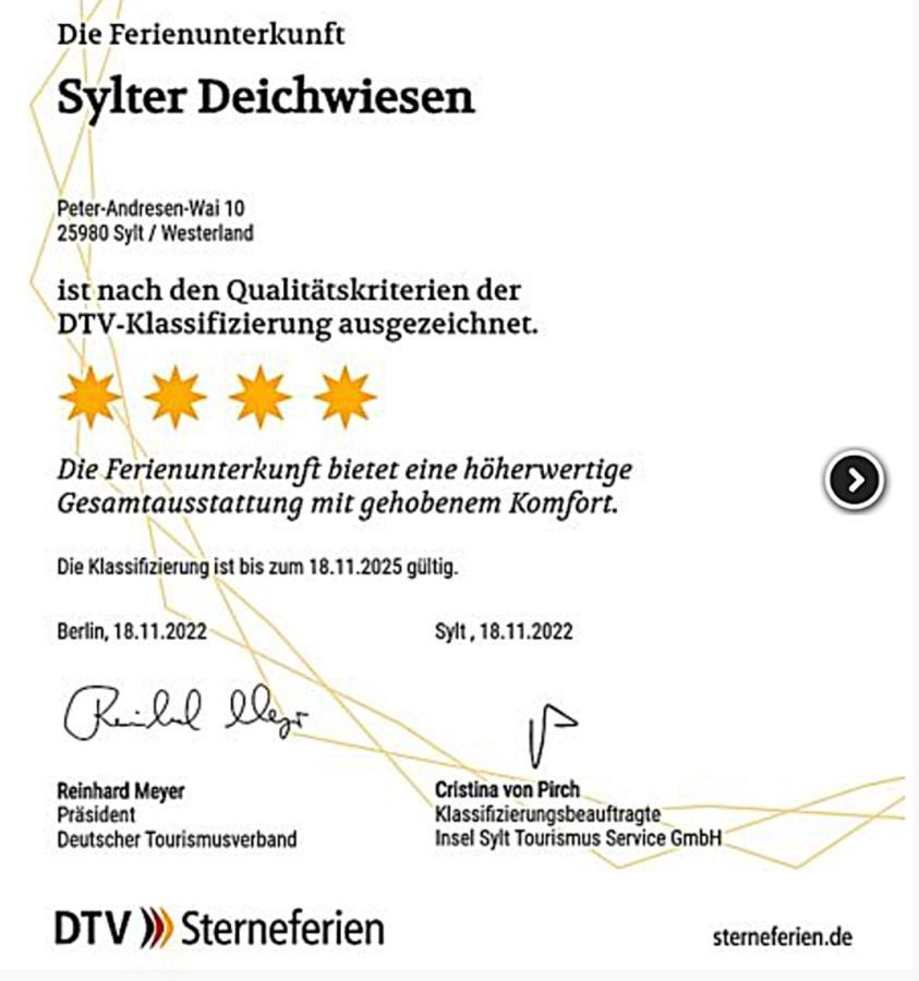 3-Zimmer-Ferienwohnung Deichwiese Westerland 1-3 Personen Εξωτερικό φωτογραφία